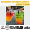 Custom Printing Transparent Stand Up Zipper Bag with Straw 1