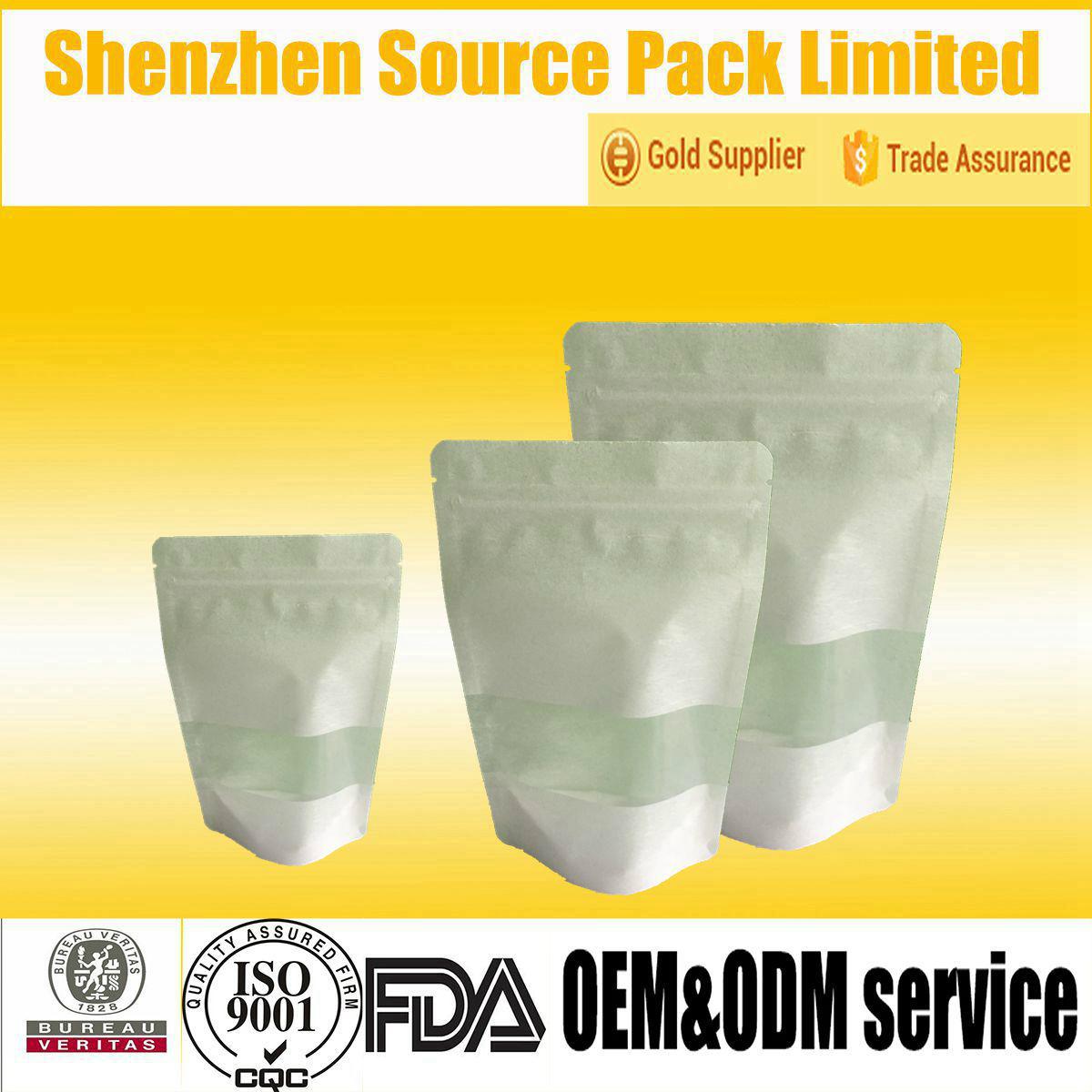 Reclosable Stand up Rice Paper Packaging Bag with Clear Window sp0015