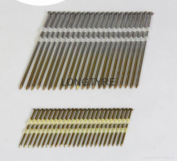 21 Degree Full Round Head Plastic Strip Nails  2