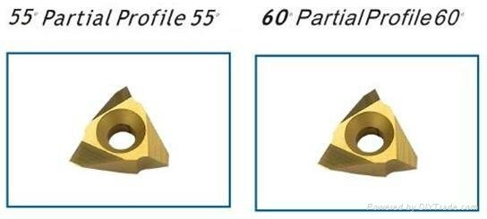 Threading Inserts of Partial Profile 60°and 55°
