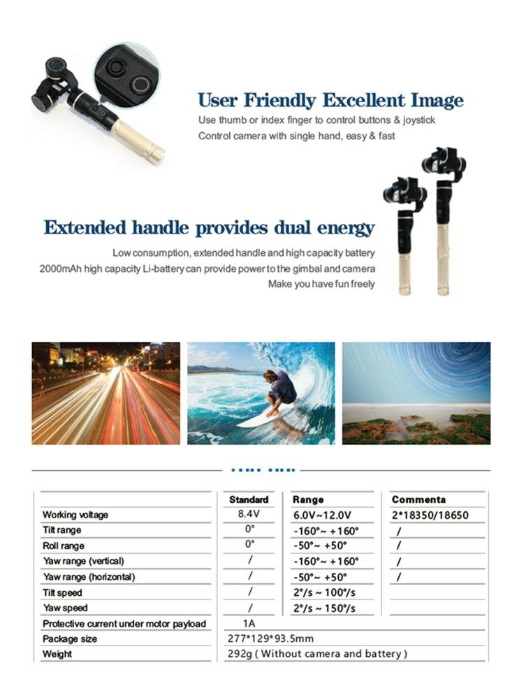 new handheld gimbal for sport action camera 3