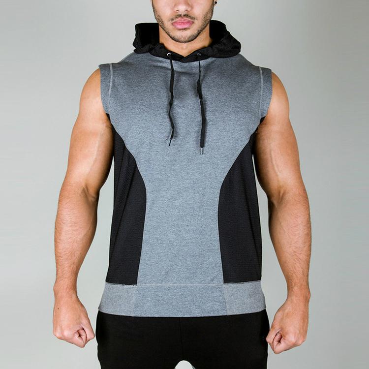 custom men's fashion sleeveless hoody design