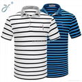 Wholesale Casual Business Man Polo Shirt Stripe Polo Shirt 3