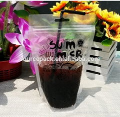 Wholesale Reusable Stand up Fruit Juice Drink Pouch Bag