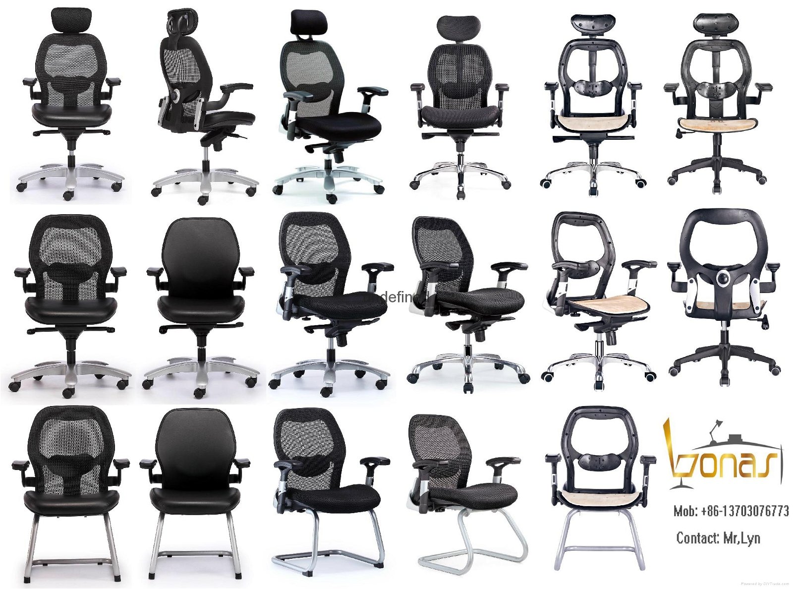 宝纳斯Bonas厂家直销批发家用舒适学生电脑椅办公家具老板椅转椅