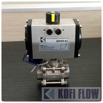 Q611F氣動三片式絲扣球閥