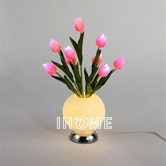 2016 hot sale led flower vase decoration light for wedding