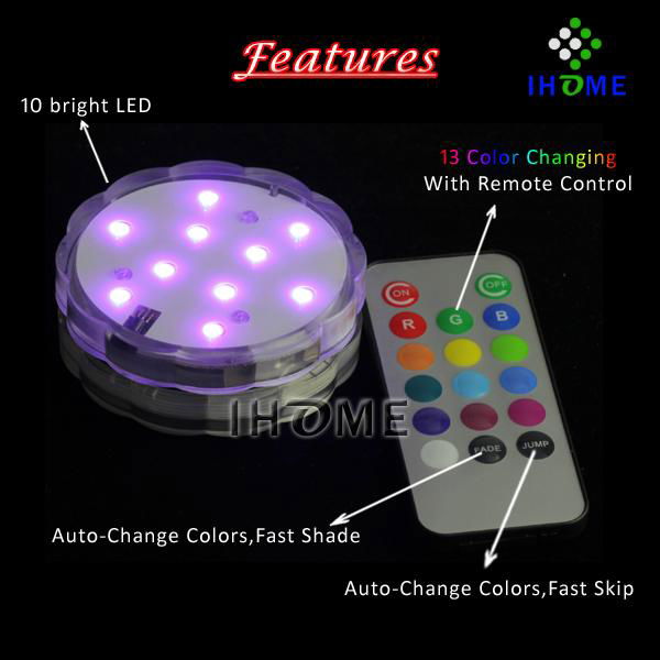 submersible led light with remote control for wedding decoration 4