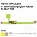 CS2502 1" 25mm Orange Ratchet straps for