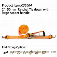 CS5004 2” 50mm Ratchet Tie down with large rubber handle