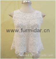 Furmidar factory lady women tops upper blouser lace chiffon embroidery wholesale
