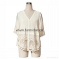 Furmidar factory lady women tops upper blouser lace chiffon embroidery wholesale 4