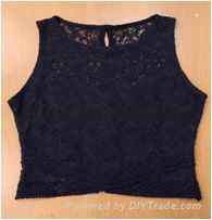 OEM customized  chiffon lace Women summer clothing chiffon blouse with side slit 4