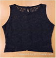 OEM customized  chiffon lace Women summer clothing chiffon blouse with side slit 4