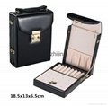 Portable creative leather jewelry box with Metal chain, 3