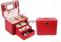 Beauty leather jewelry box with 3 drawers,6 color in stock 1