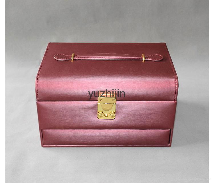 Semi automatic closing leather jewelry box 2