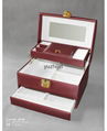 Semi automatic closing leather jewelry box 1