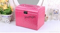 Super beauty leather jewelry box with drawer and lock 4