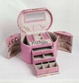 Beauty leather jewelry box with 3