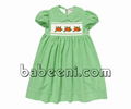 Lovely pumpkin girl smocked dress for