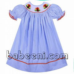 Lovely turkey hand smocked dress for little girl - DR 2241