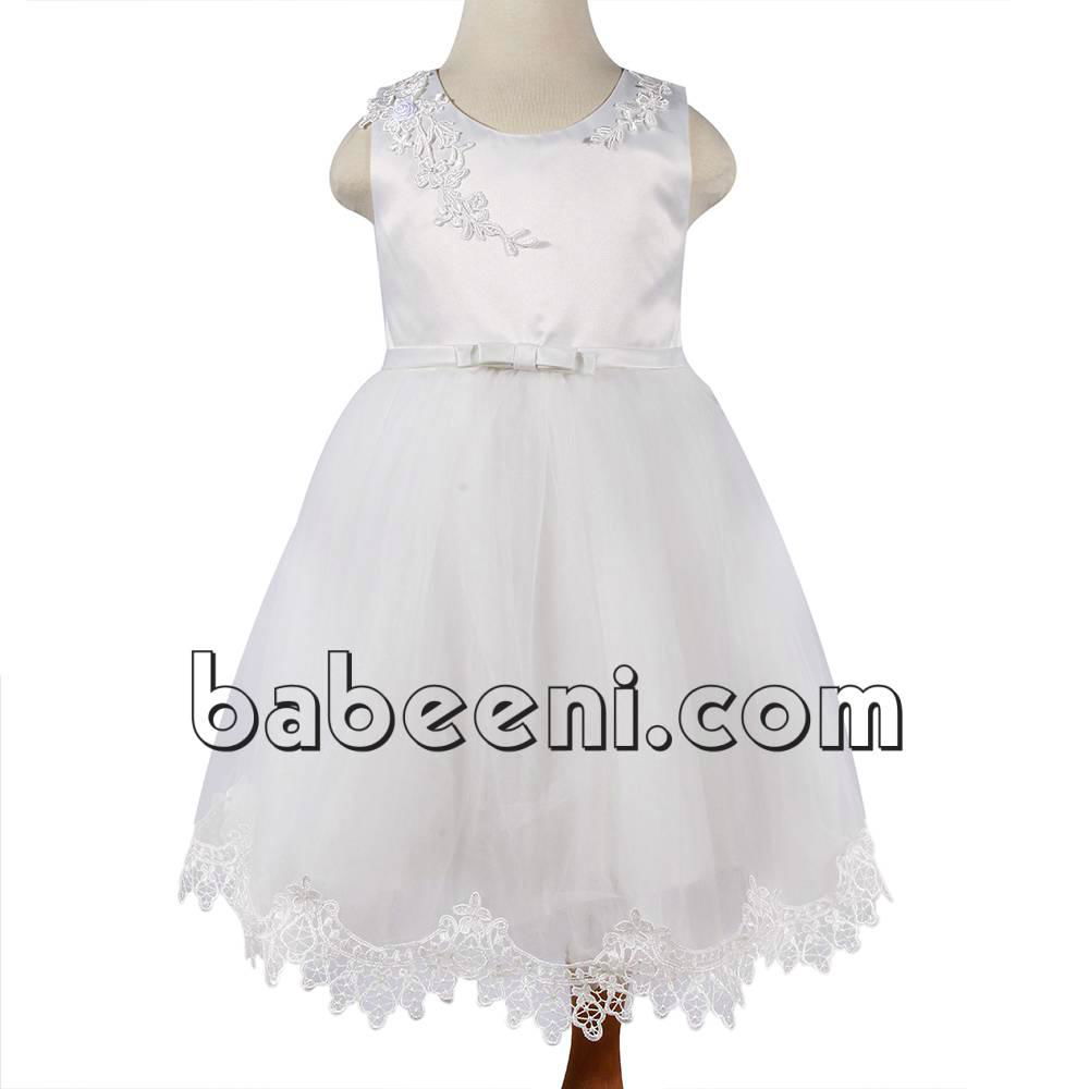 Charming white party dress for baby girl - DR 2307