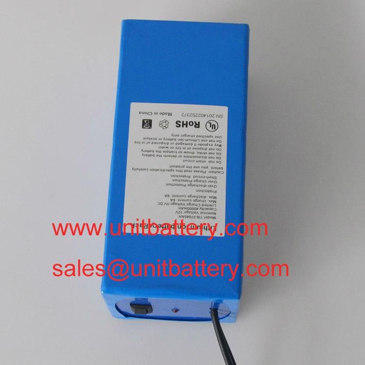 OEM/ODM 18000mah 12v rechargeable lithium polymer battery pack for LED panel and 5