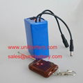 12V 6800mAh rechargeable lithium ion battery pack with remote control 100m 1