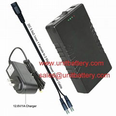  Rechargeable 12V 6000mAh/5V 12000mAh DC Output Lithium Ion Battery Pack For LED