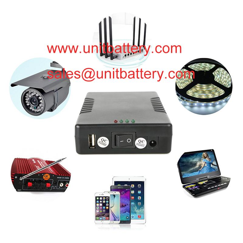 Rechargeable 12V 6000mAh/5V 12000mAh DC Output Lithium Ion Battery Pack