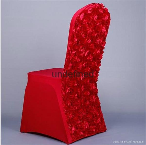 Fancy Rosette Back Spandex Chair Cover
