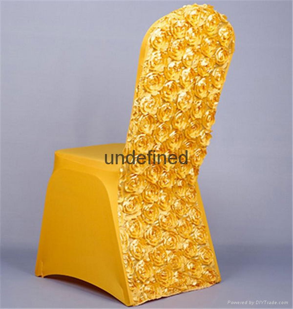 Fancy Rosette Back Spandex Chair Cover 3