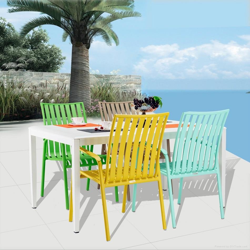 Dining Table and Chair Furniture Sale European-Style Set Garden Set Aluminum Out 2