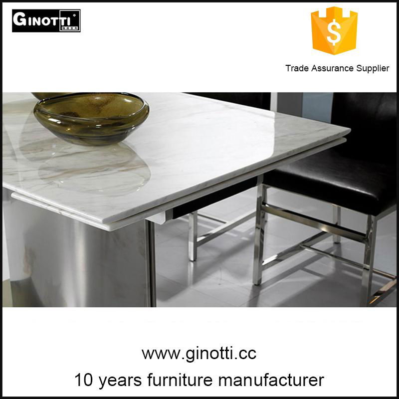 Stainless steel modern marble dining table 2