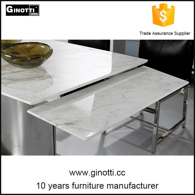 Stainless steel modern marble dining table 4