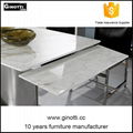 Stainless steel modern marble dining table 4