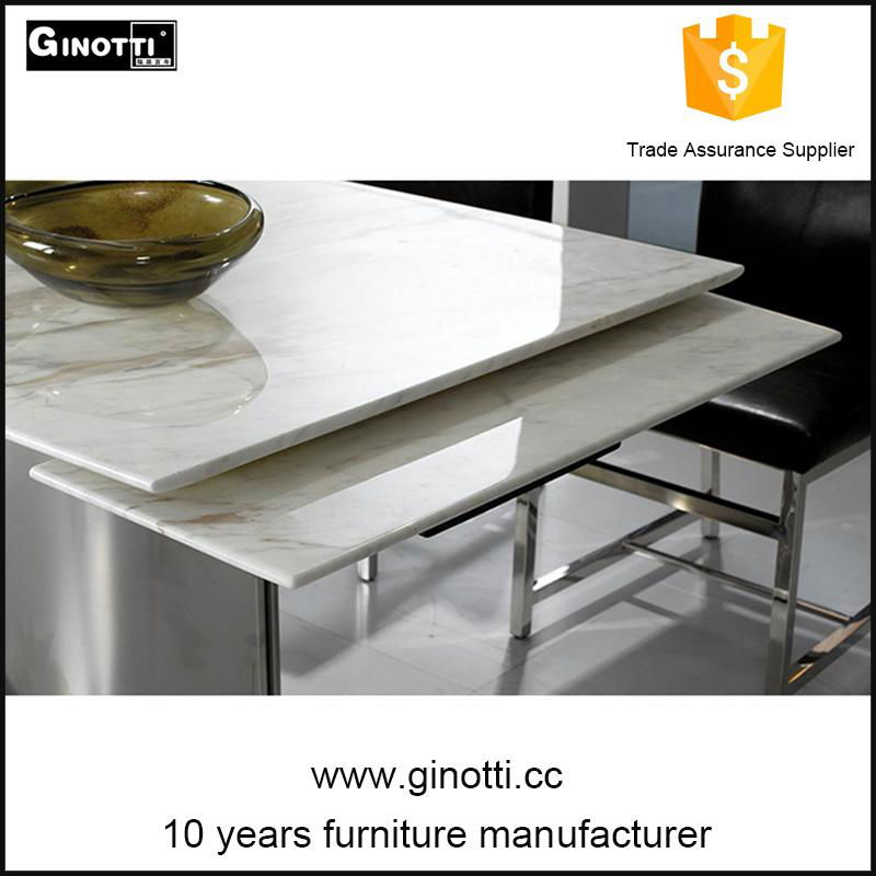Stainless steel modern marble dining table 3