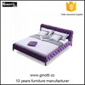 Luxury modern solid wood king size bed 1