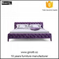 Luxury modern solid wood king size bed 2