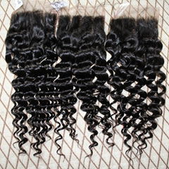 virgin brazilian human curly hair lace closure