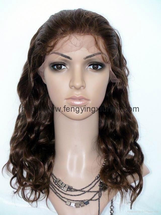 2016 women high temperature wire inclined long hair a little curly wig 3