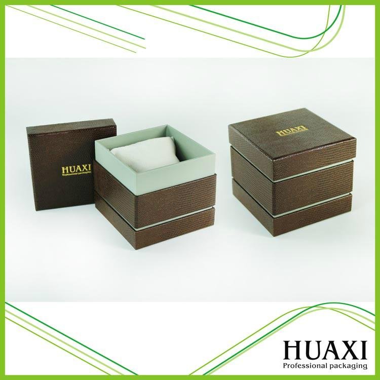  2016 Huaxin Brown Fancy Paper Watch Storage Box Leather Pillow  2