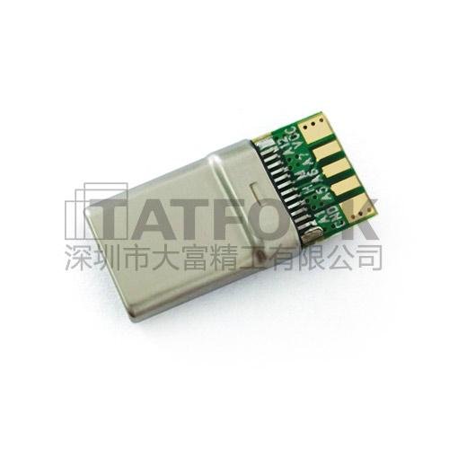 大電流Type-C Plug to USB2.0 CM 帶PCB板公頭 4