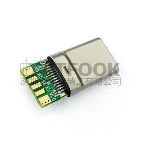 大電流Type-C Plug to USB2.0 CM 帶PCB板公頭 2