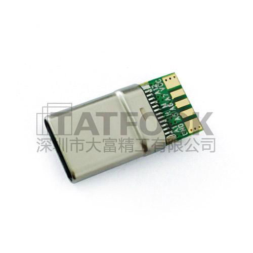 大電流Type-C Plug to USB2.0 CM 帶PCB板公頭 5