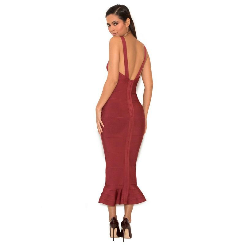 2016 new style elegant bandage fish tail long party dresses for women 2