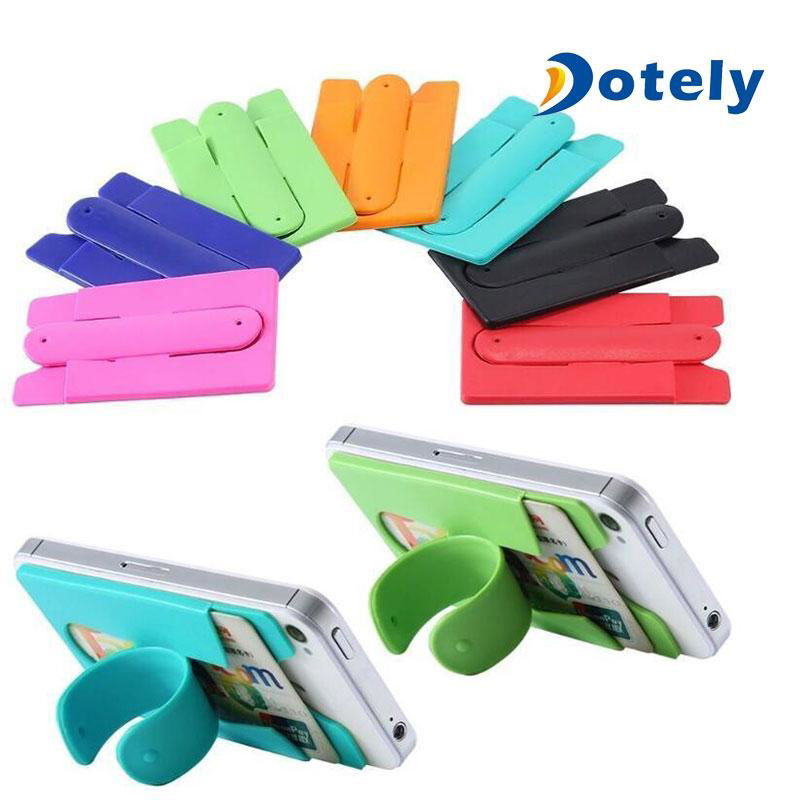 Touch Silicone Smart Phone  Case Wallet Universal Holder  with Card Slot 2