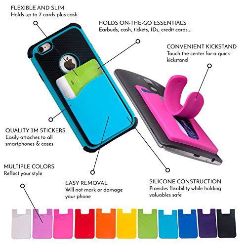 Touch Silicone Smart Phone  Case Wallet Universal Holder  with Card Slot 3