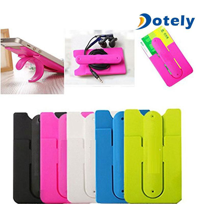 Touch Silicone Smart Phone  Case Wallet Universal Holder  with Card Slot 4